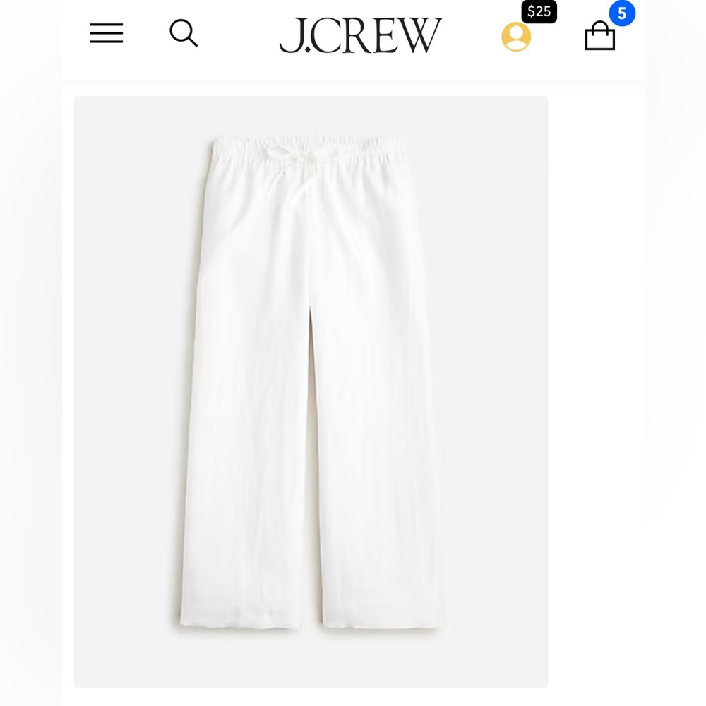 J. Crew wide leg Seaside Pant in linen